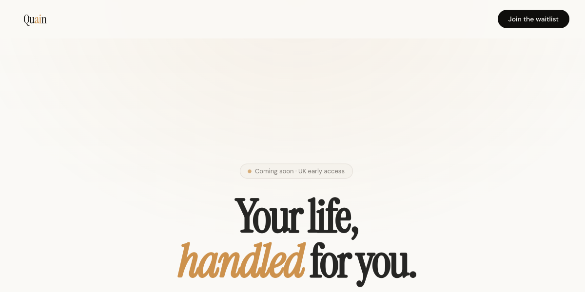 Quain website screenshot