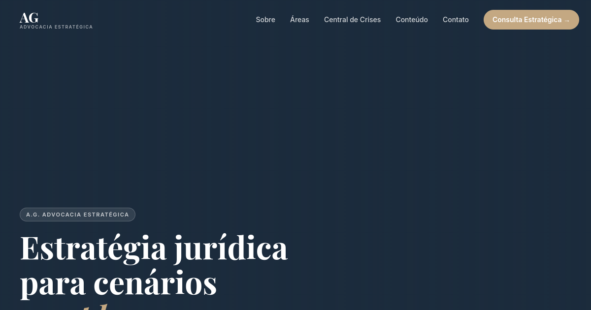 Site de advocacia corporativa com SLA de resposta de 2 horas