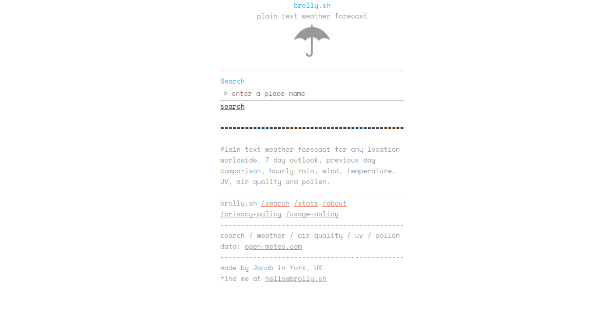 Brolly screenshot