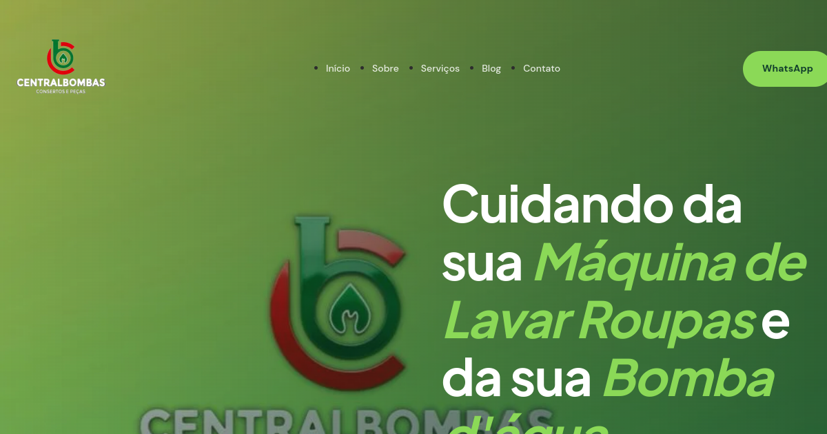 Tema 100% custom em 7 dias: o site institucional da Central Bombas em Porto Velho