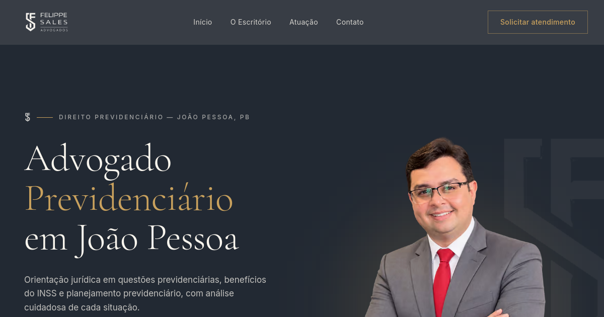 Site para advogado previdenciário — Felippe Sales Advogados