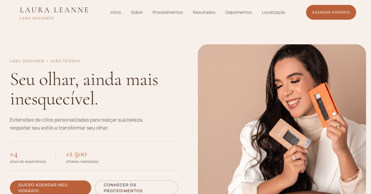 Site premium para lash designer — Laura Leanne
