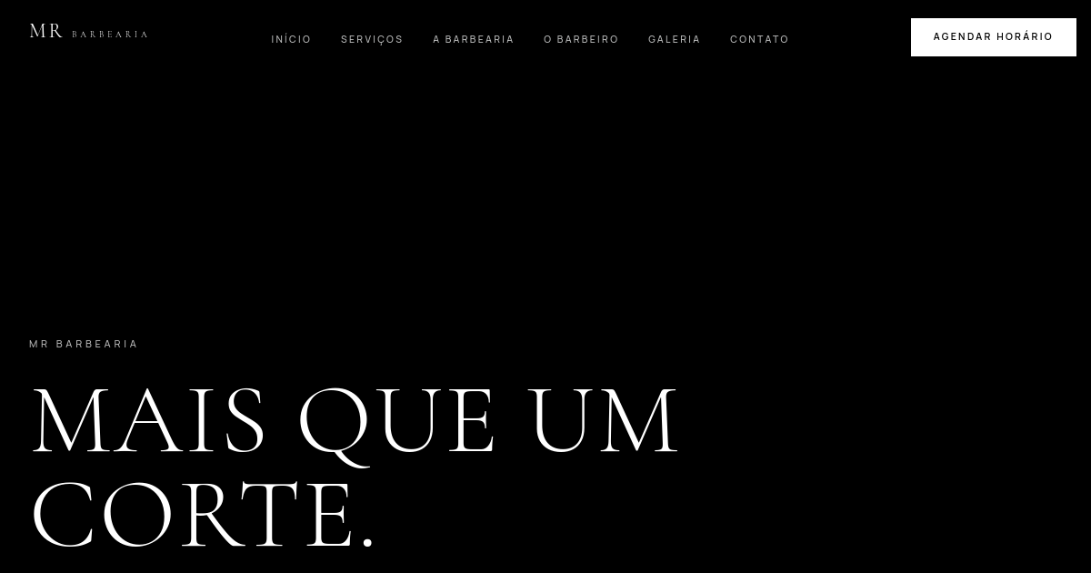 Site premium com experiência visual cinematográfica — MR Barbearia