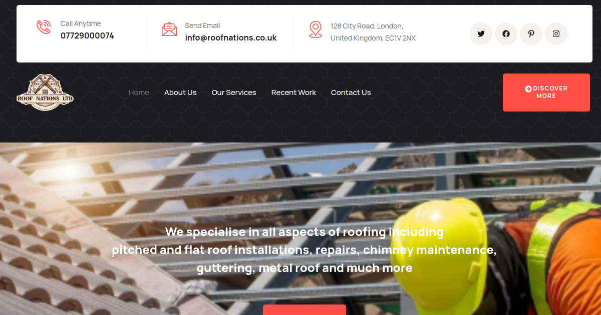 Roof Nations — Roofing & Construction Website | Web Services Solution