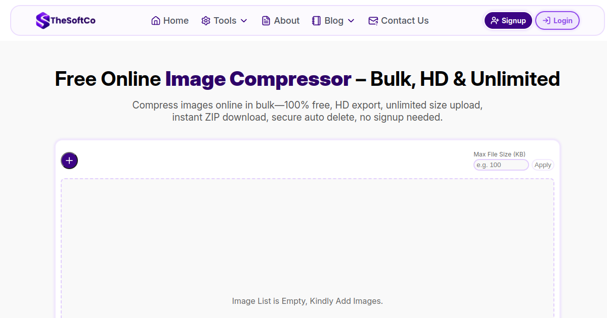 TheSoftCo - Image Compressor 100% Free screenshot