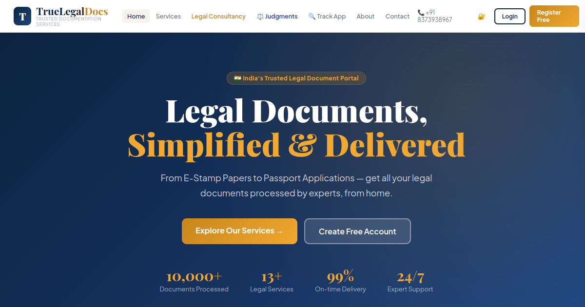 TrueLegalDocs — Legal Documentation Portal