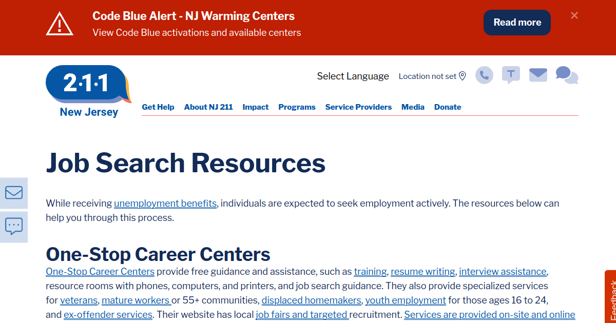 Job Search Resources NJ 211