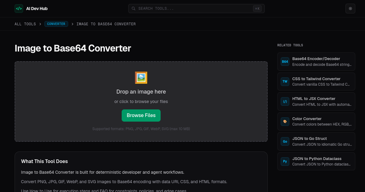 Image to Base64 Converter screenshot