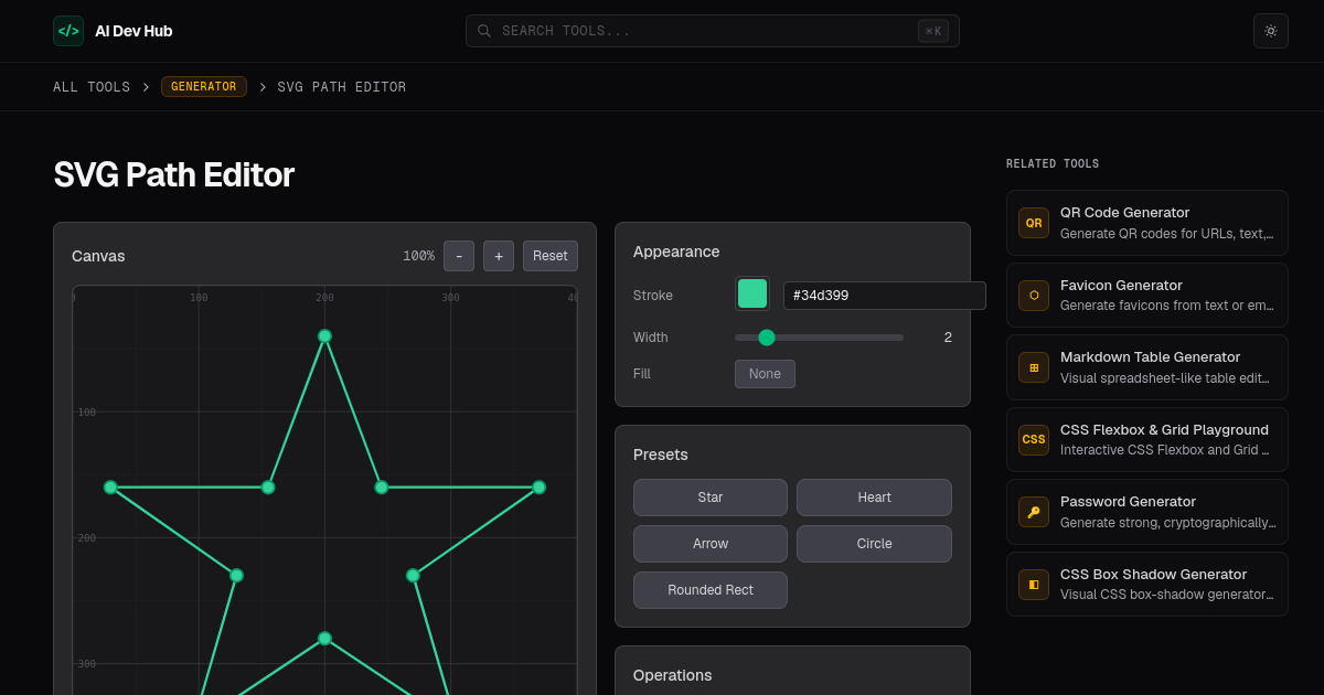SVG Path Editor screenshot