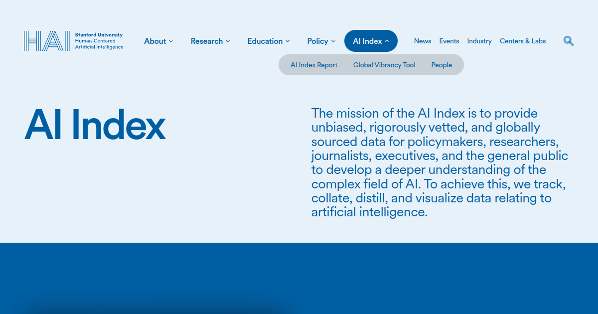 AI Index Report 2023 – Artificial Intelligence Index screenshot