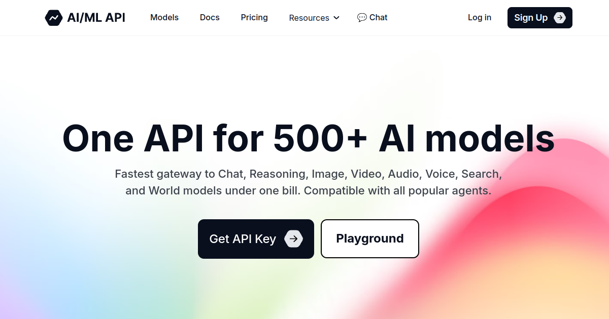 AI/ML API screenshot