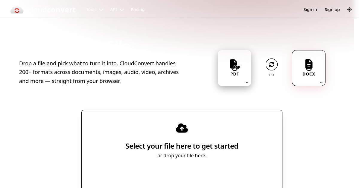 CloudConvert screenshot