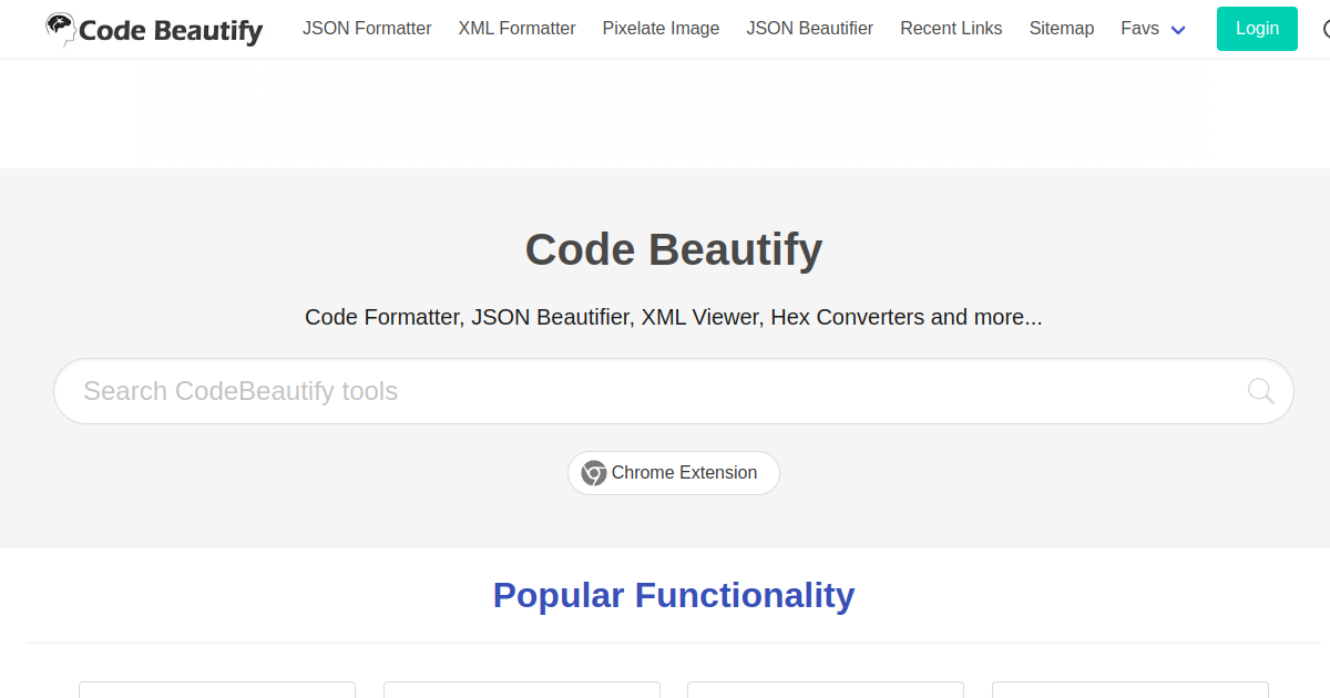 CodeBeautify screenshot