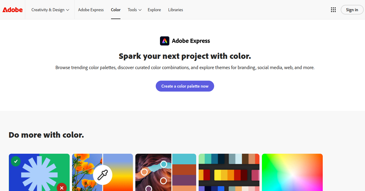 Adobe Color screenshot