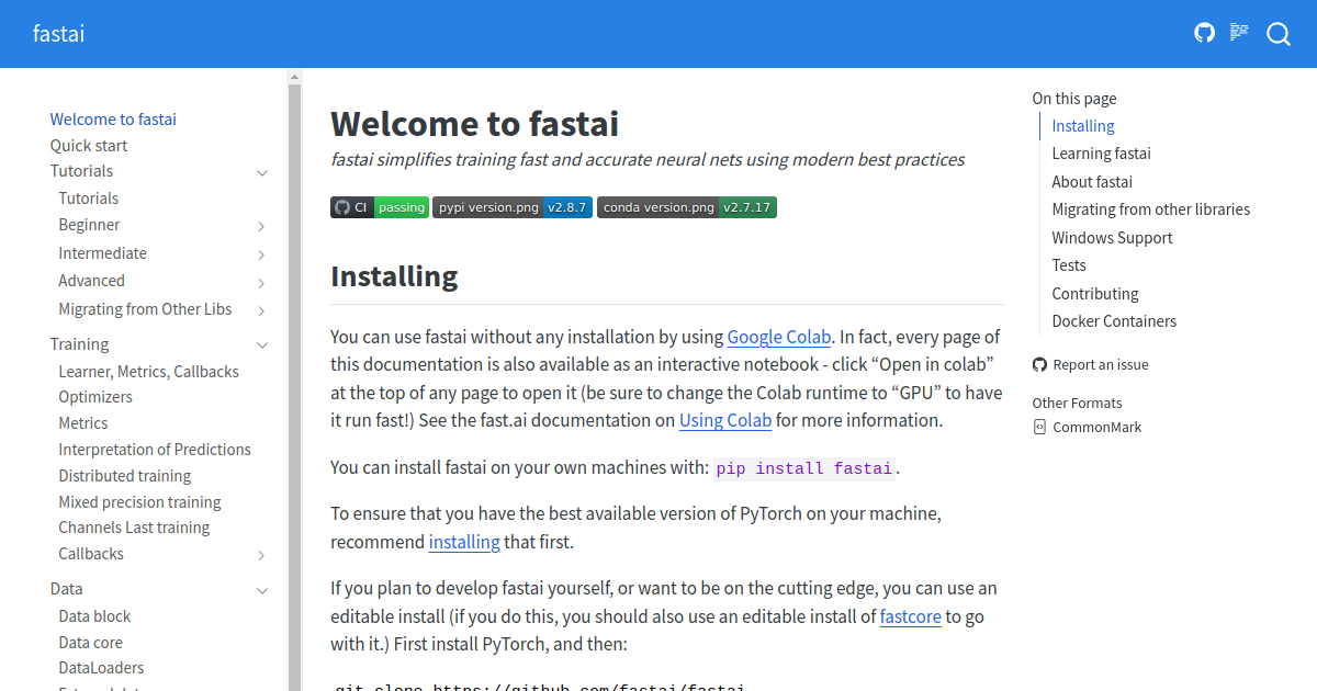 fastai screenshot
