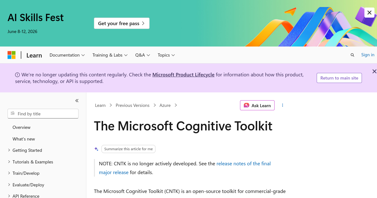 CNTK screenshot