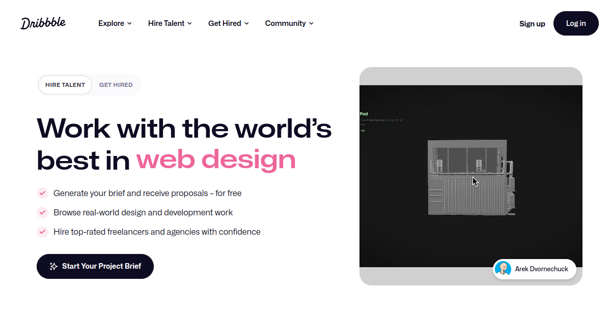 Dribbble screenshot