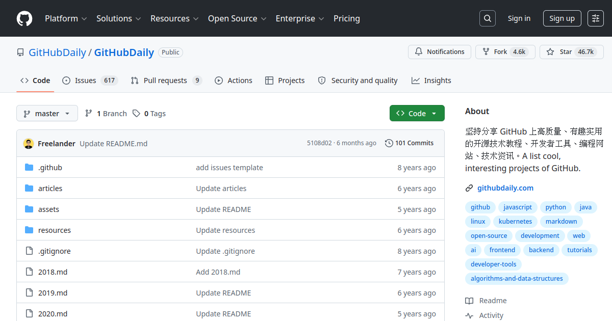 GitHubDaily screenshot