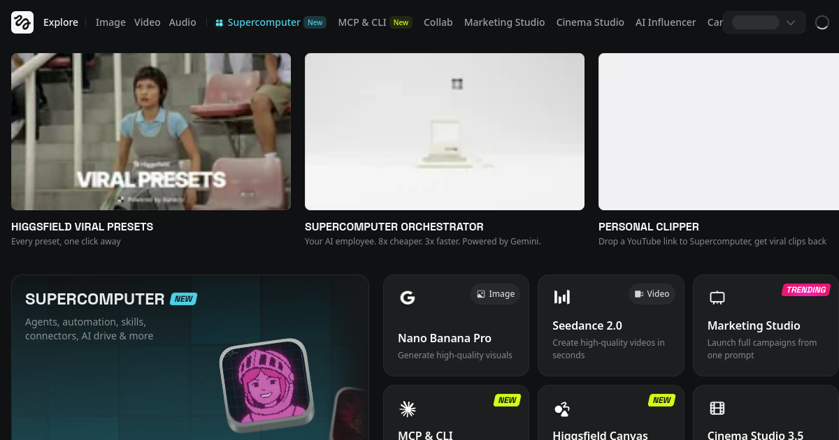 Higgsfield screenshot