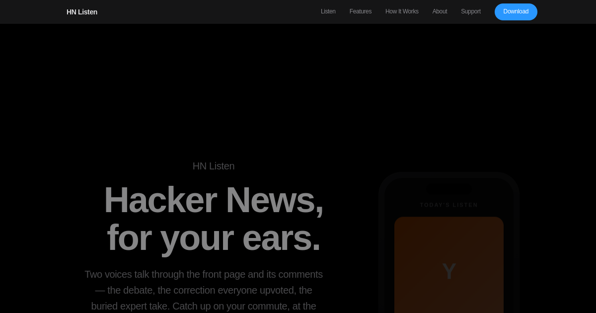 HN Listen preview