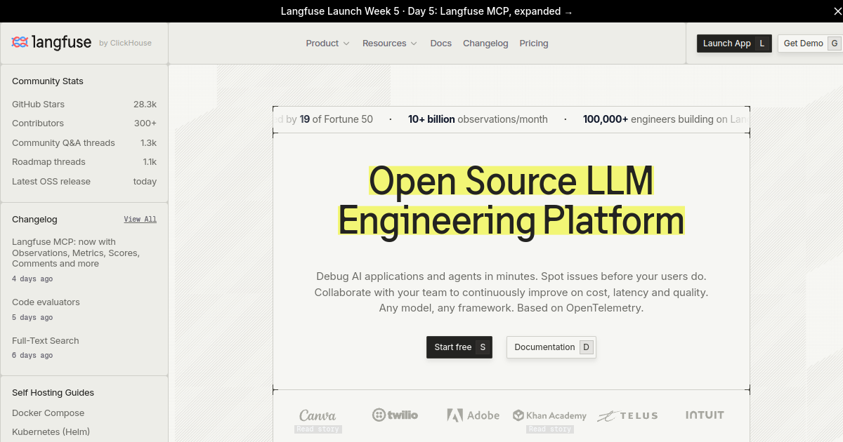 Langfuse screenshot