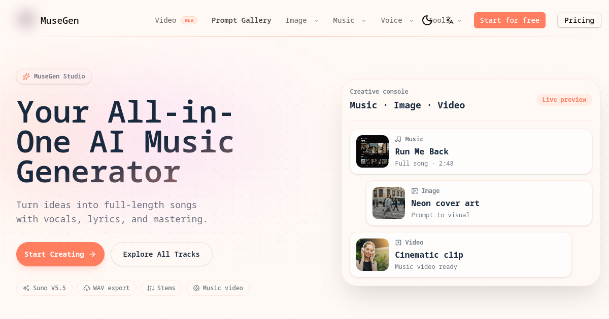 MuseGen screenshot