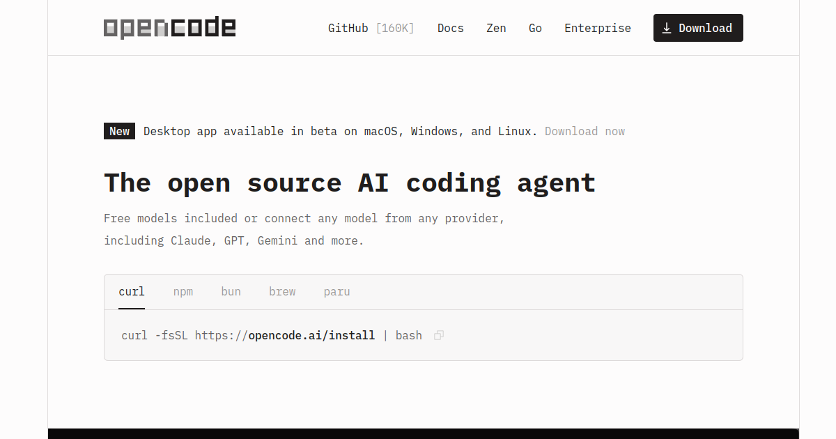 OpenCode screenshot