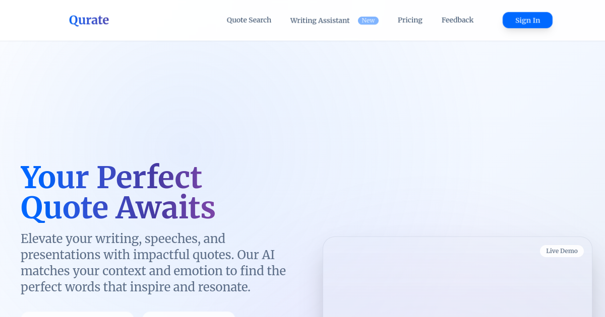 Qurate screenshot