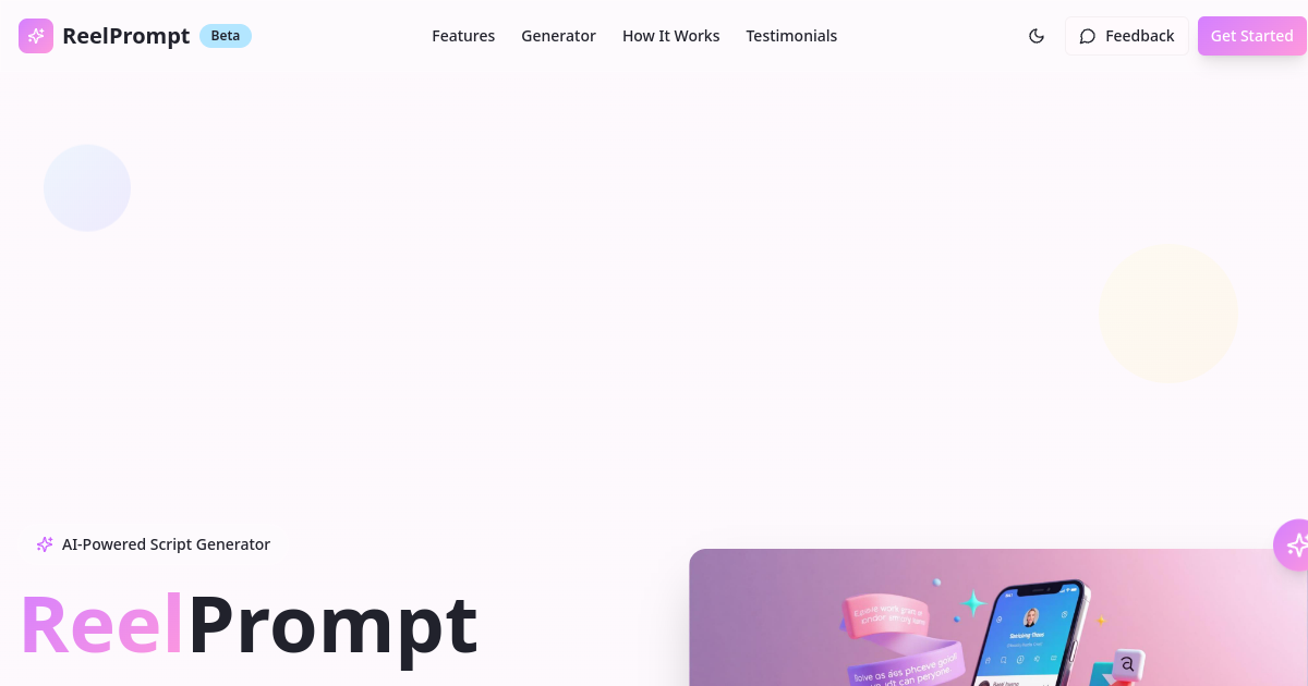reelprompt-ai-script-generator screenshot