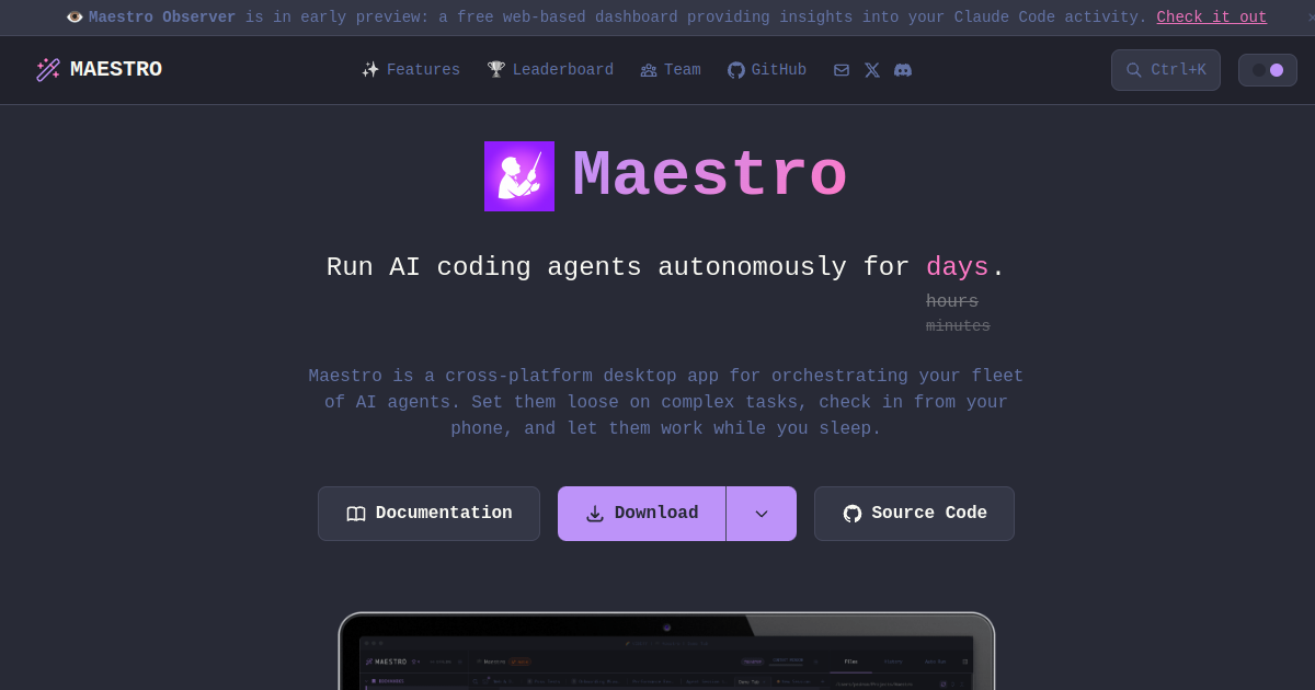 Maestro screenshot