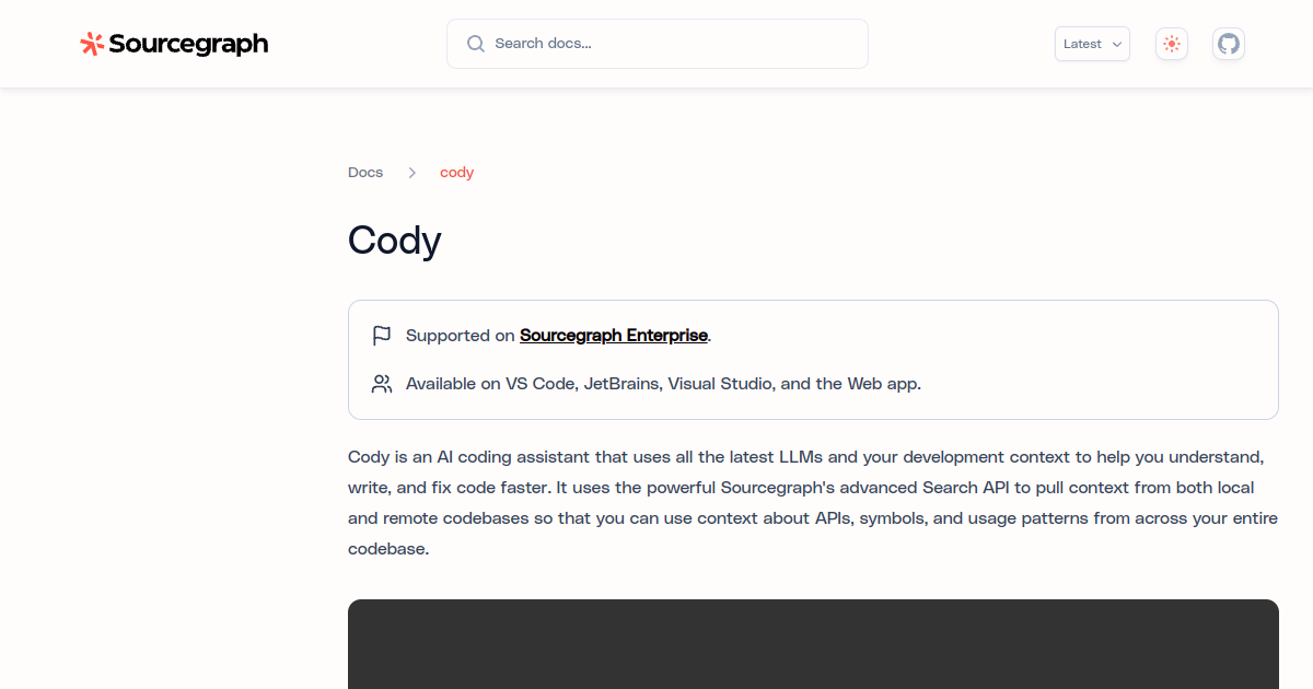 Sourcegraph Cody screenshot