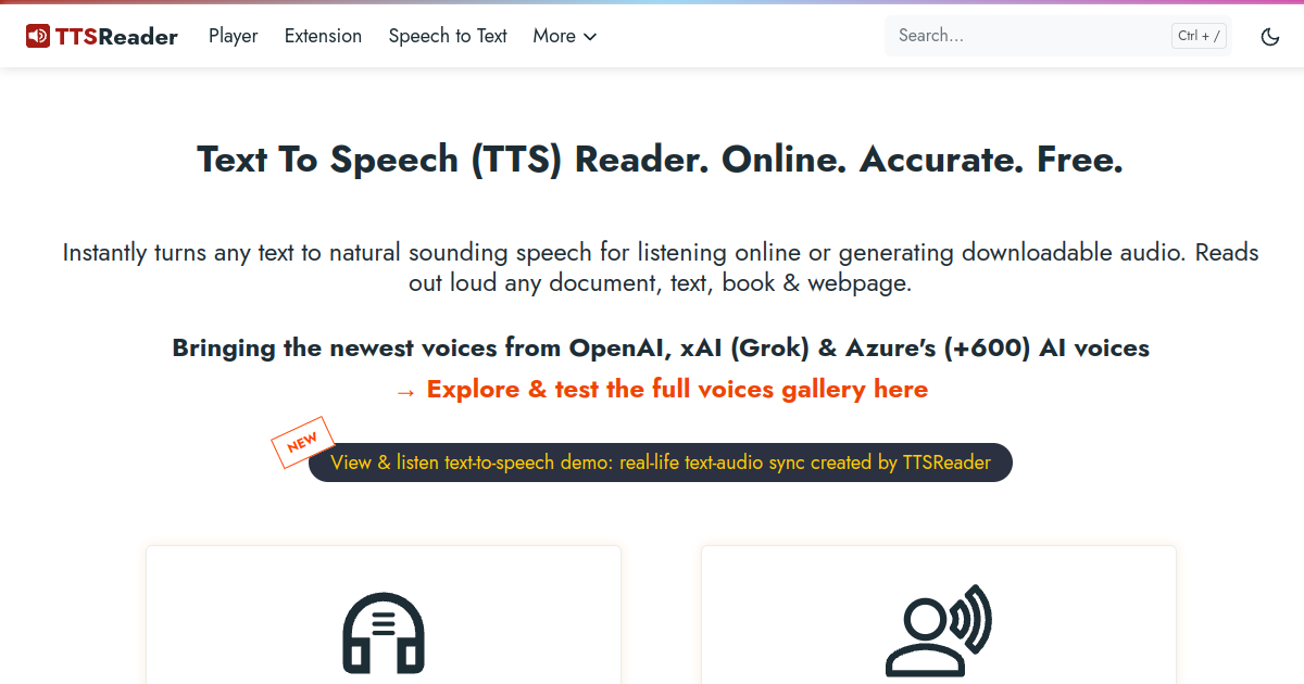 TTS Reader screenshot