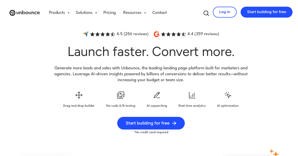 Unbounce screenshot