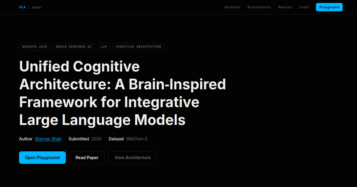 Unified Cognitive Architecture