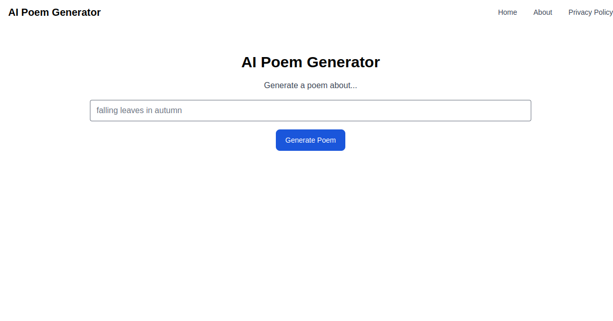 AI Poem Generator screenshot