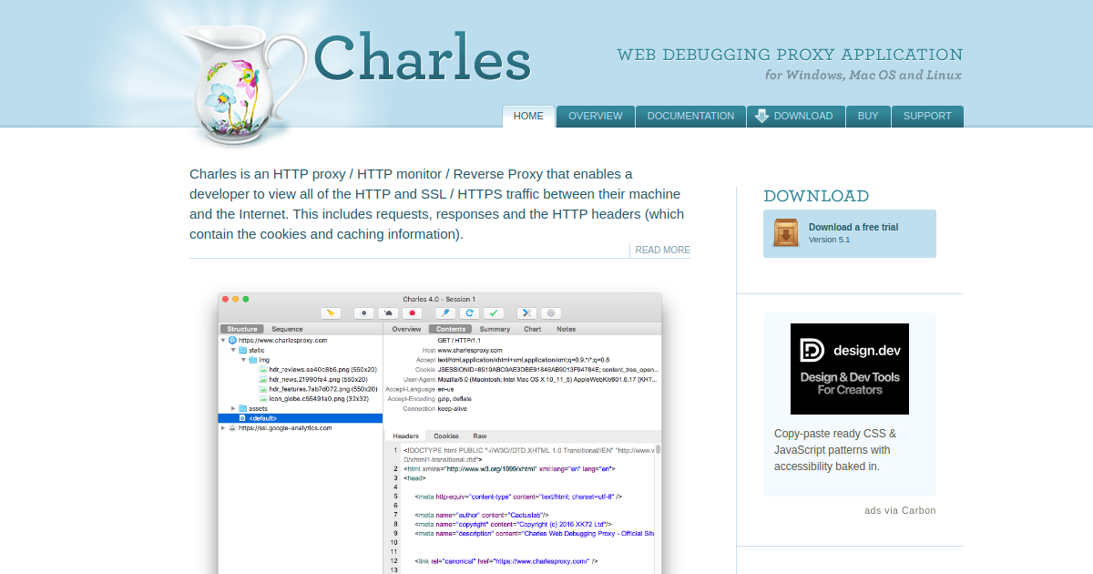 Charles Proxy screenshot