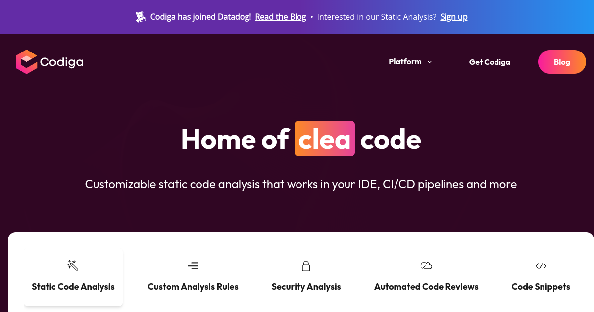 Codiga screenshot