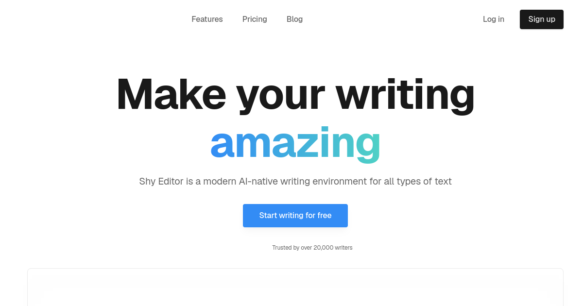 Shy Editor screenshot