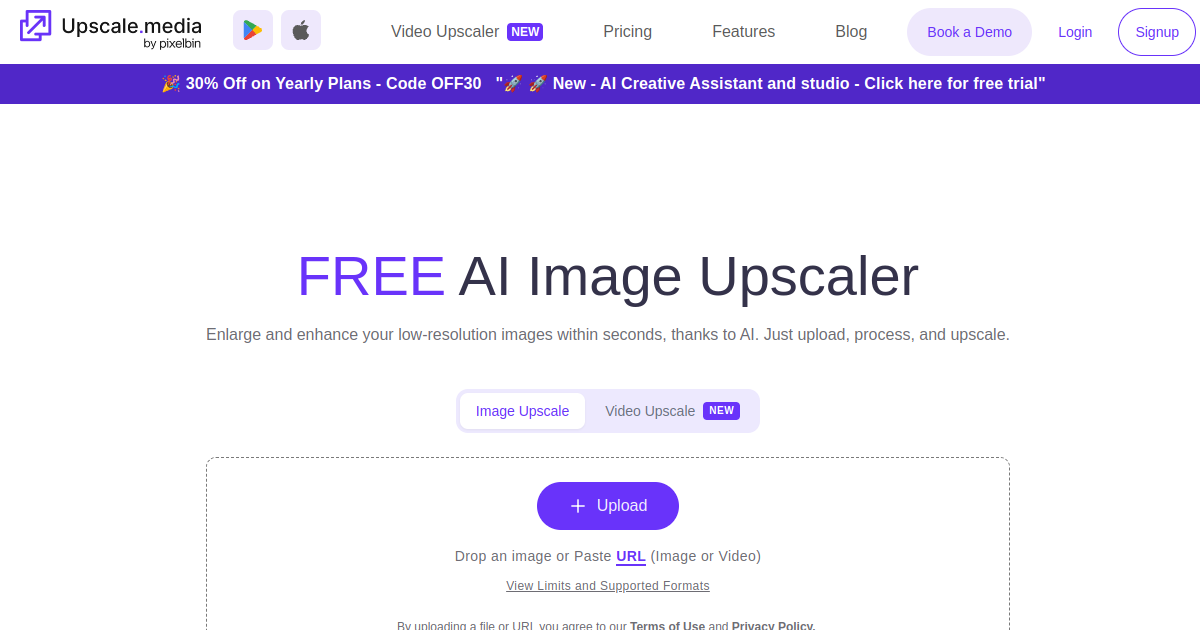 AI Image Upscaler - Enlarge & Enhance Your Photos for Free - Upscale.media screenshot