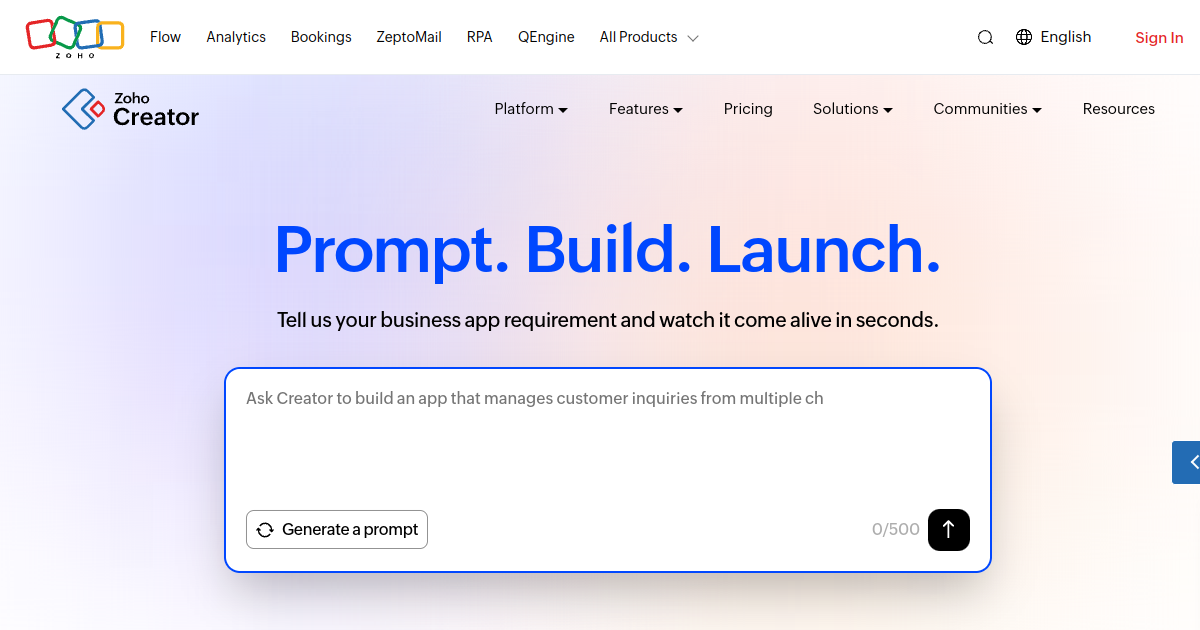 Zoho Creator screenshot