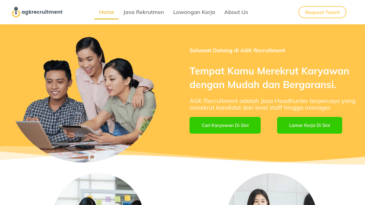 Screenshot website agkrecruitment.com