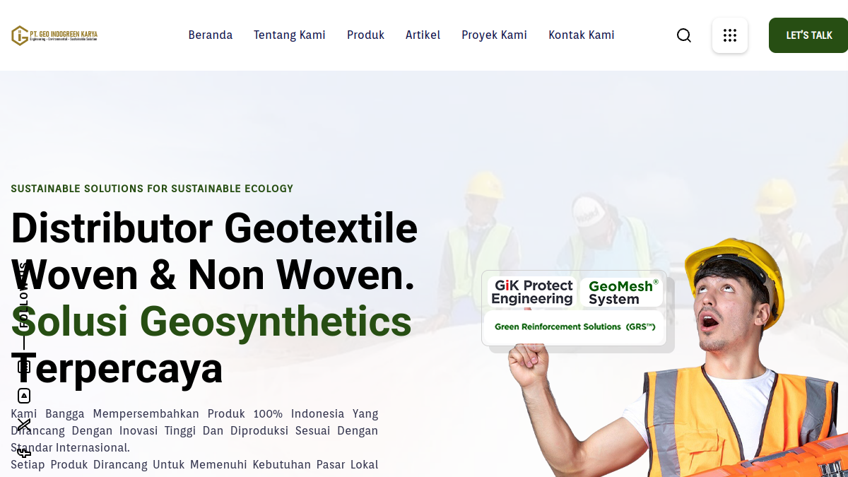 Screenshot website geoindogreen.co.id