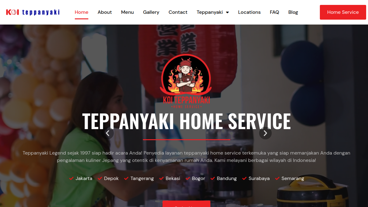 Screenshot website koiteppanyaki.co.id
