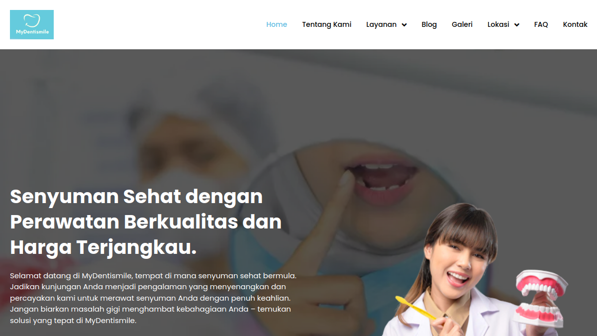 Screenshot website mydentismile.com