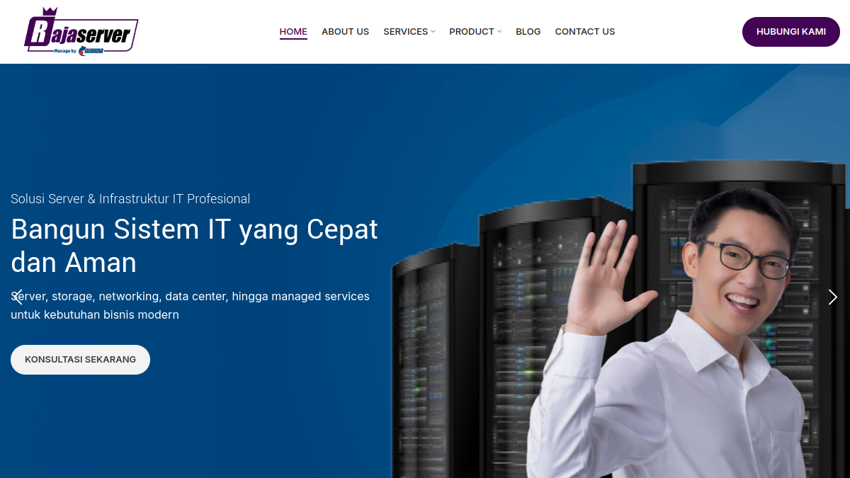 Screenshot website rajaserver.id