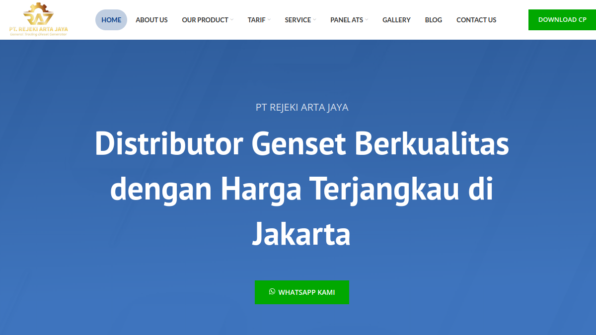 Screenshot website rejekiartajaya.co.id