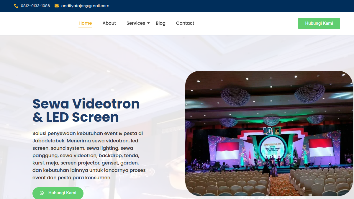Screenshot website sewasoundrazqa.com