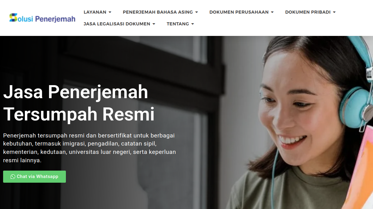Screenshot website solusipenerjemah.com