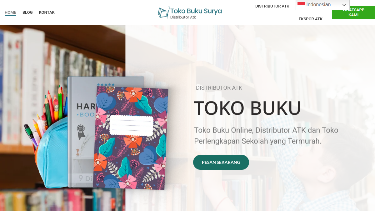 Screenshot website tokobukusurya.com