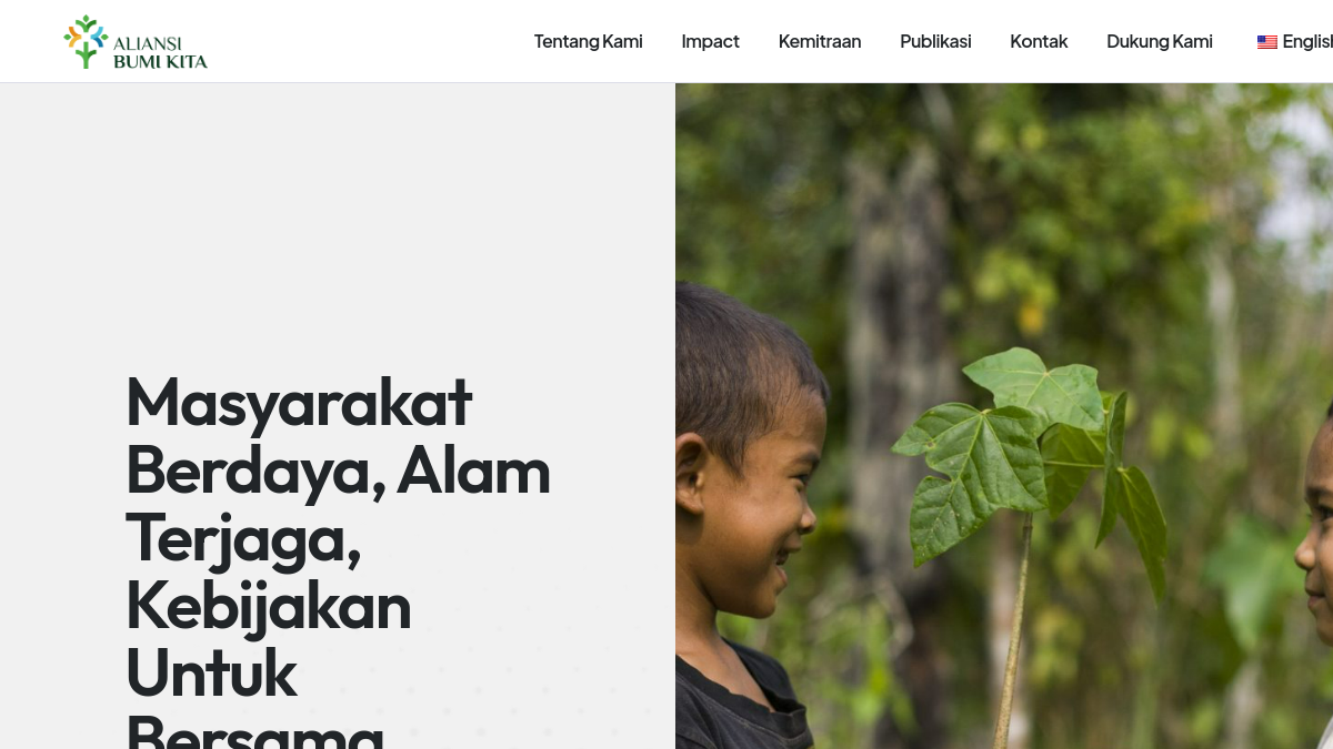 Screenshot website Aliansi Bumi Kita